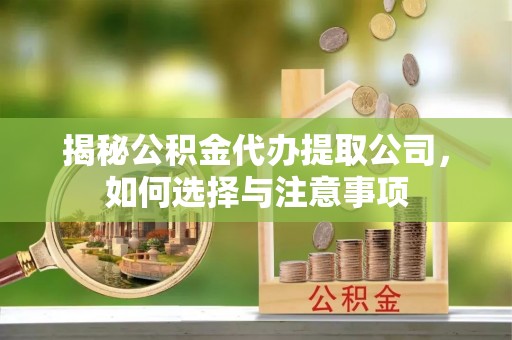 嘉黎揭秘公积金代办提取公司，如何选择与注意事项