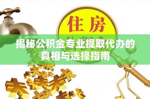 嘉黎揭秘公积金专业提取代办的真相与选择指南