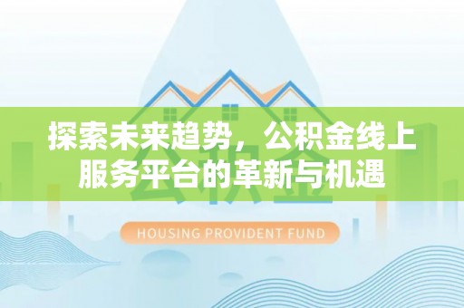 嘉黎探索未来趋势，公积金线上服务平台的革新与机遇